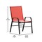 Flash Furniture Brazos 7 Pc Patio Dining Set w/Tempered Glass Patio Table and 6 Chairs w/Red Flex Comfort Material TLH-94B-303CRD-GG - alternate 2